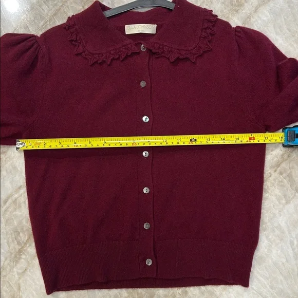 Ulla Johnson Kalila 100% Cashmere Cardigan Small | Malbec Luxury Designer Knit - Picture 8 of 9